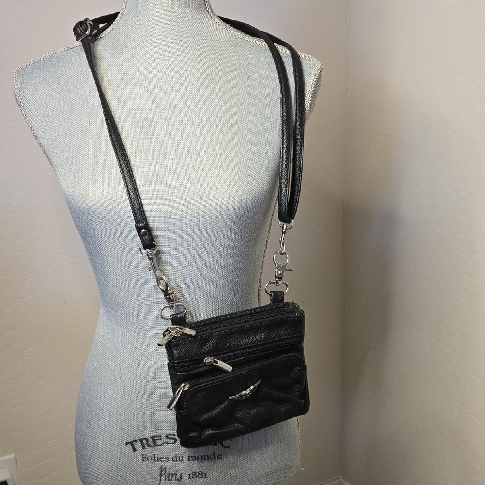Leather "Let's Ride" Crossbody Bag Purse